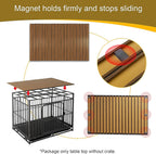 Foldable aluminum dog kennel top protector with integrated safety magnets close up