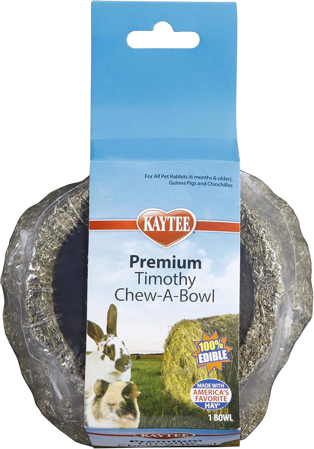Timothy hay chew treat bowl side angle display