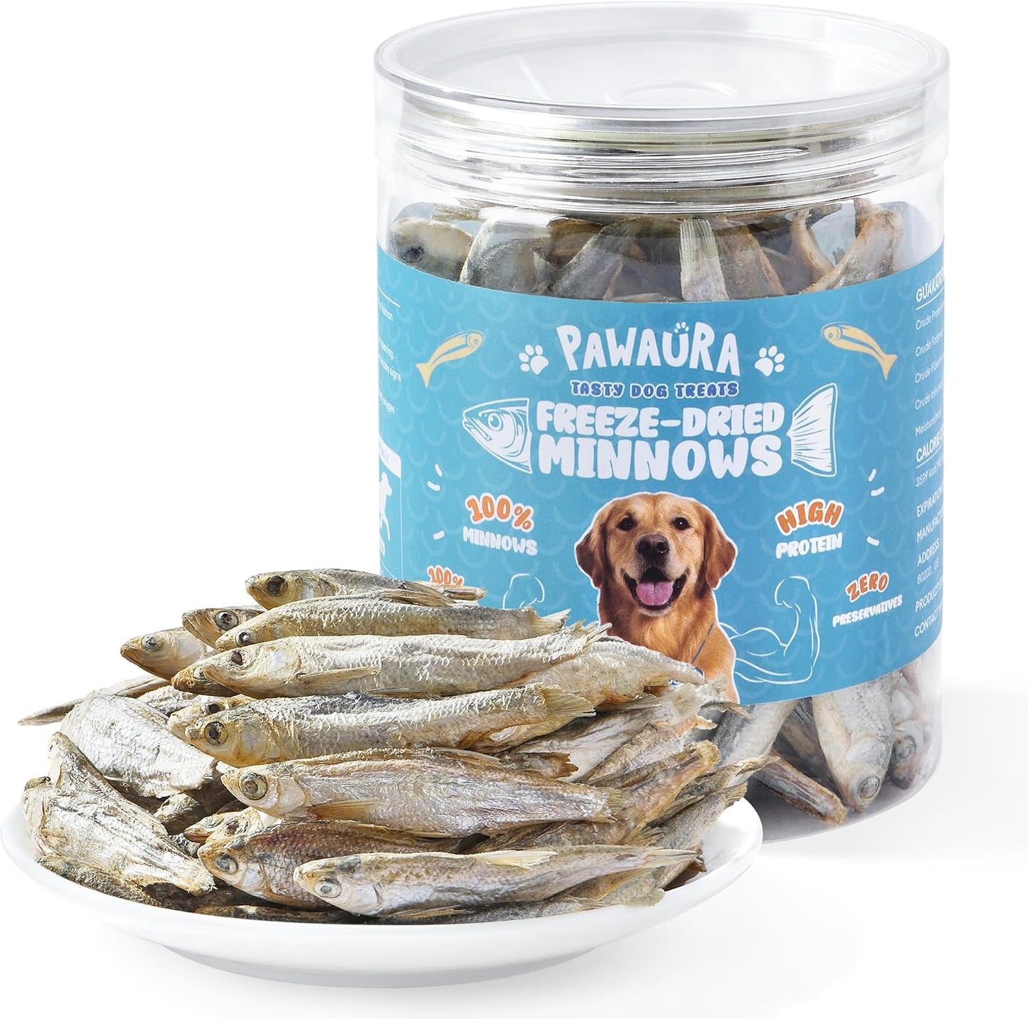 Freeze Dried Minnows for Dogs, Single Ingredient Raw Dog Treats Fish, High Protein Minnows Made in USA, Healthy Treat for Cats Dogs (7oz) - Image 9