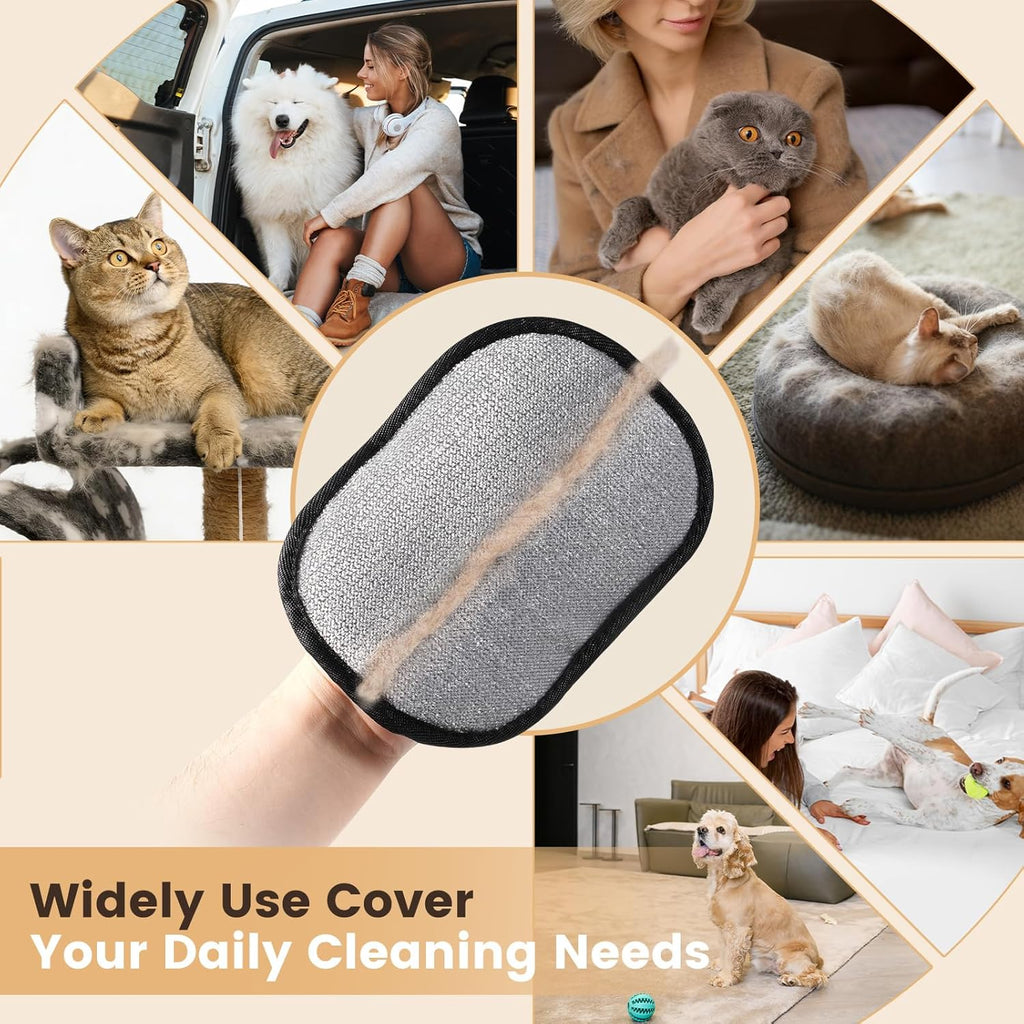Pet hair remover tool picking up cat fur on stair carpet