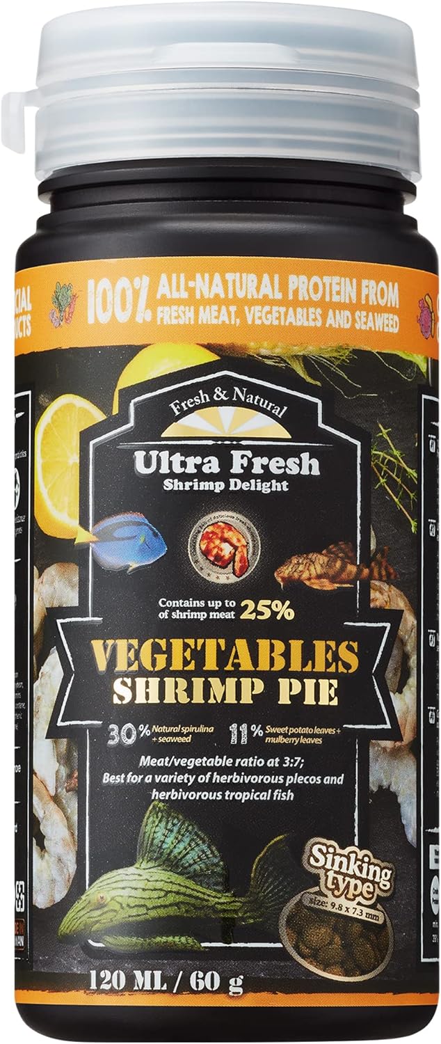 Ultra Fresh Algae Wafers Pleco Food front jar view premium fish food