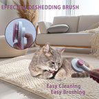 Self cleaning slicker brush from POSAPET kit demonstrating fur retraction button mechanism