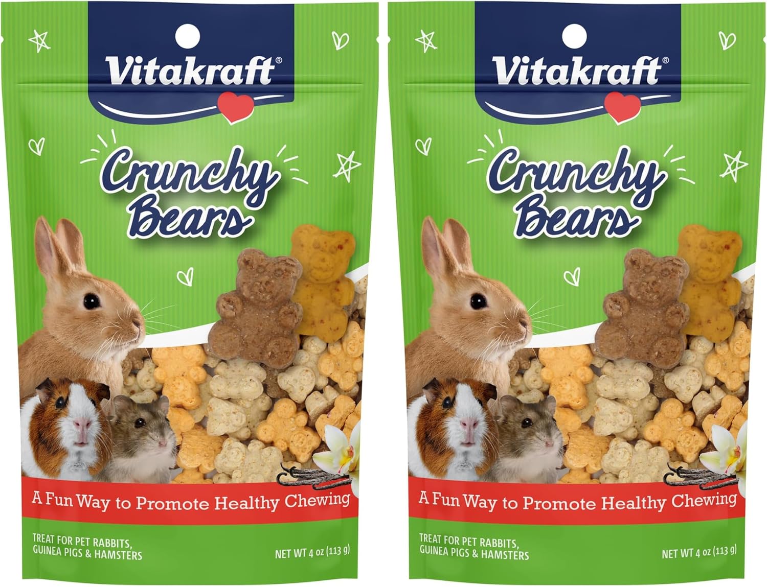 Vitakraft Crunchy Bears Rabbit, Guinea Pig & Hamster Treat 12 oz. (Pack of 3) - Image 9