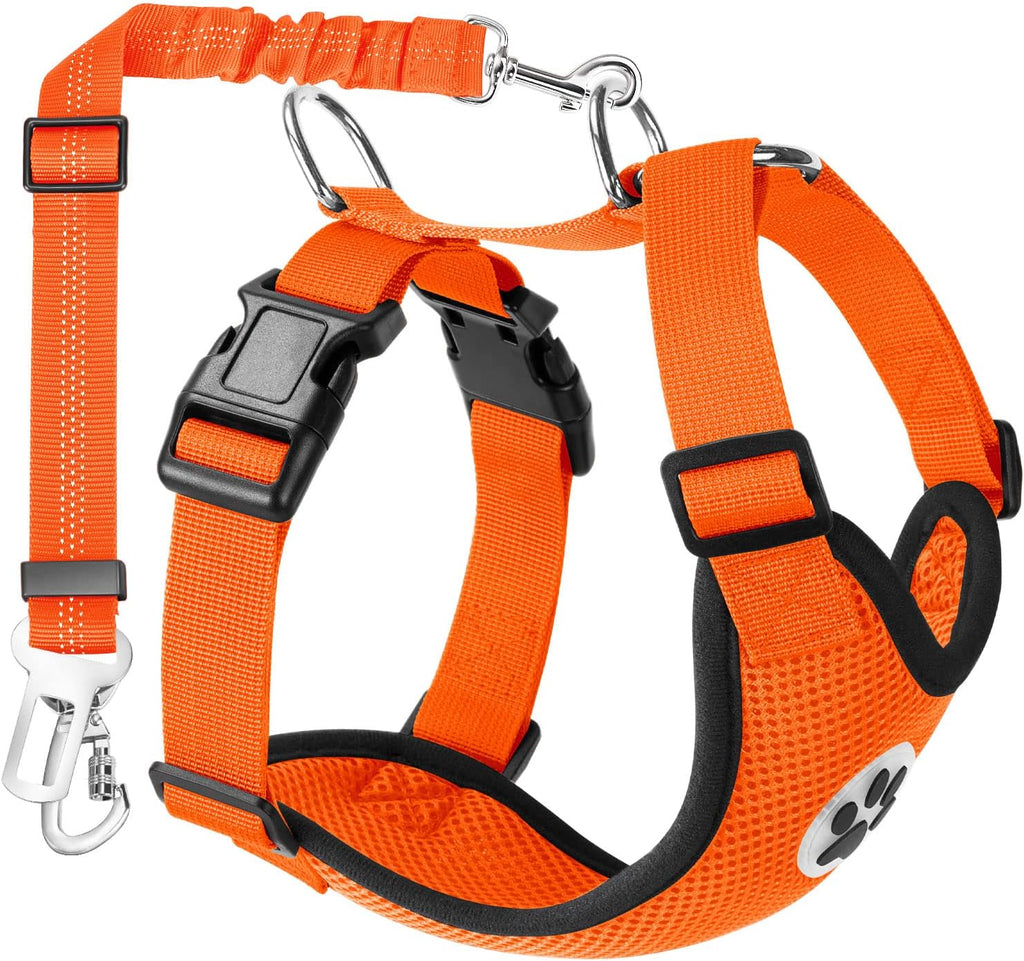 Lukovee Dog Car Harness Seat Belt, Adjustable Mesh Breathable Vest with Elastic Bungee Tether, Soft Padded 2-in-1 Safety Car Harness Seatbelt for Small Medium Large Dogs (Purple,M) - Image 14