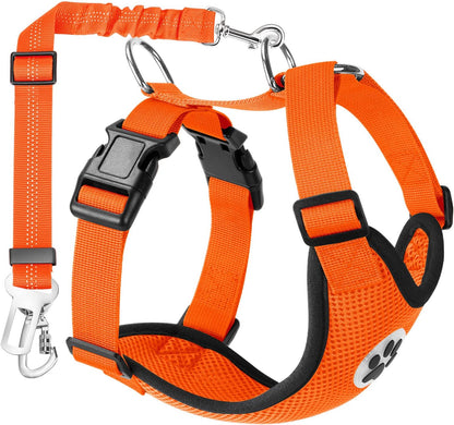 Lukovee Dog Car Harness Seat Belt, Adjustable Mesh Breathable Vest with Elastic Bungee Tether, Soft Padded 2-in-1 Safety Car Harness Seatbelt for Small Medium Large Dogs (Purple,M) - Image 14
