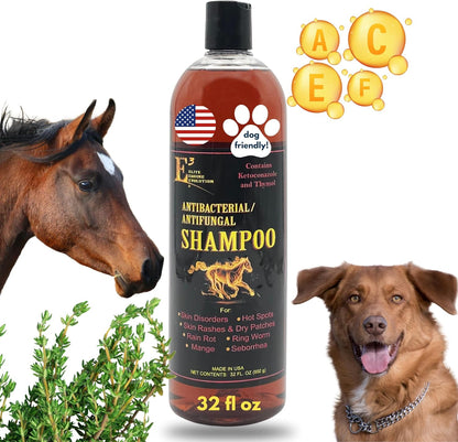 E3 Antifungal Ketoconazole and Thymol Skincare Shampoo for Horses and Dogs - Relieves Itching, Irritation, and Skin Infections - Fortified with Nano Vitamins A, C, E & F (8 oz) - Image 10