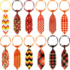 Packaging assortment of 12 bow ties and 12 neckties for seasonal pet styling.