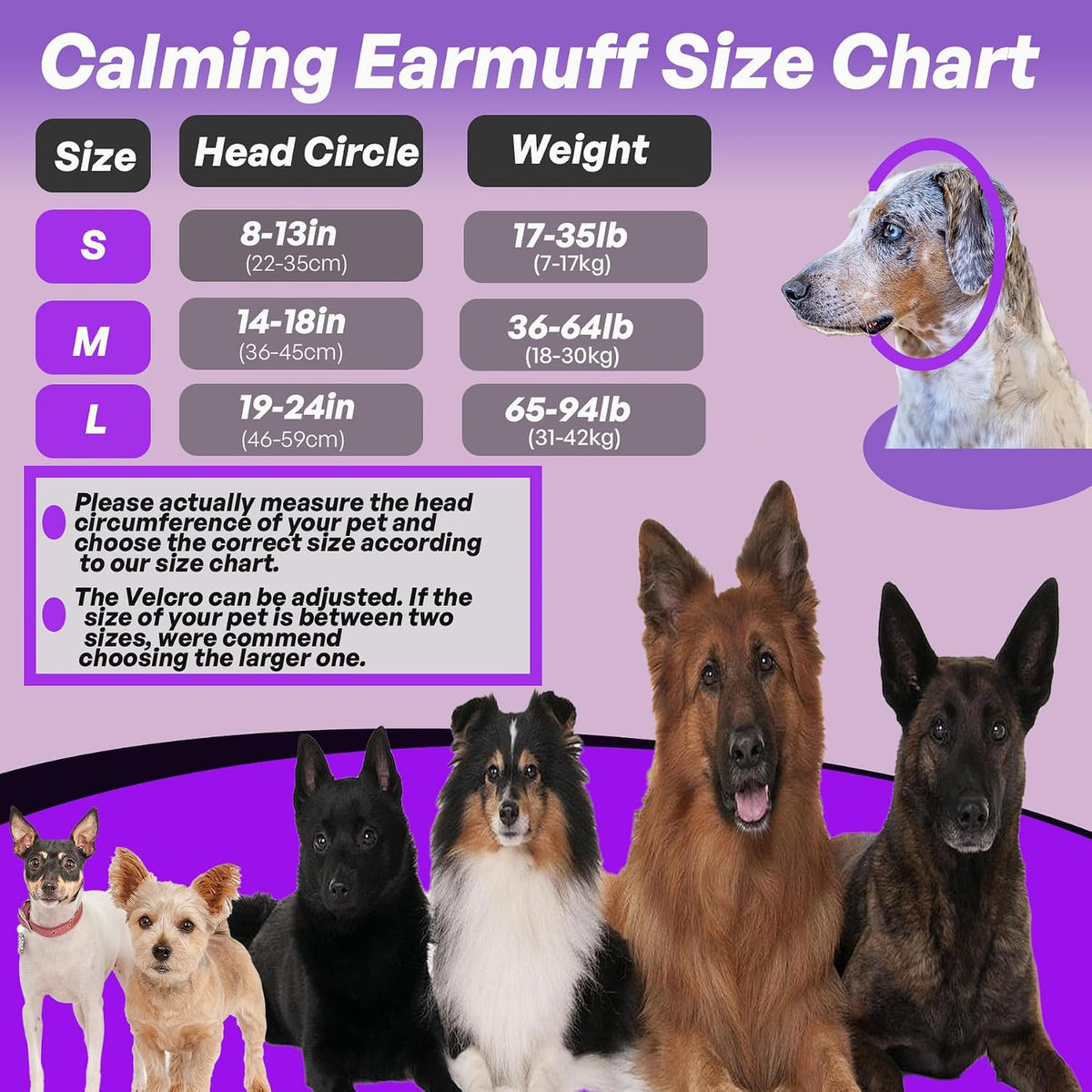 Fenyotech pet anxiety relief head wrap with adjustable velcro closure closeup.