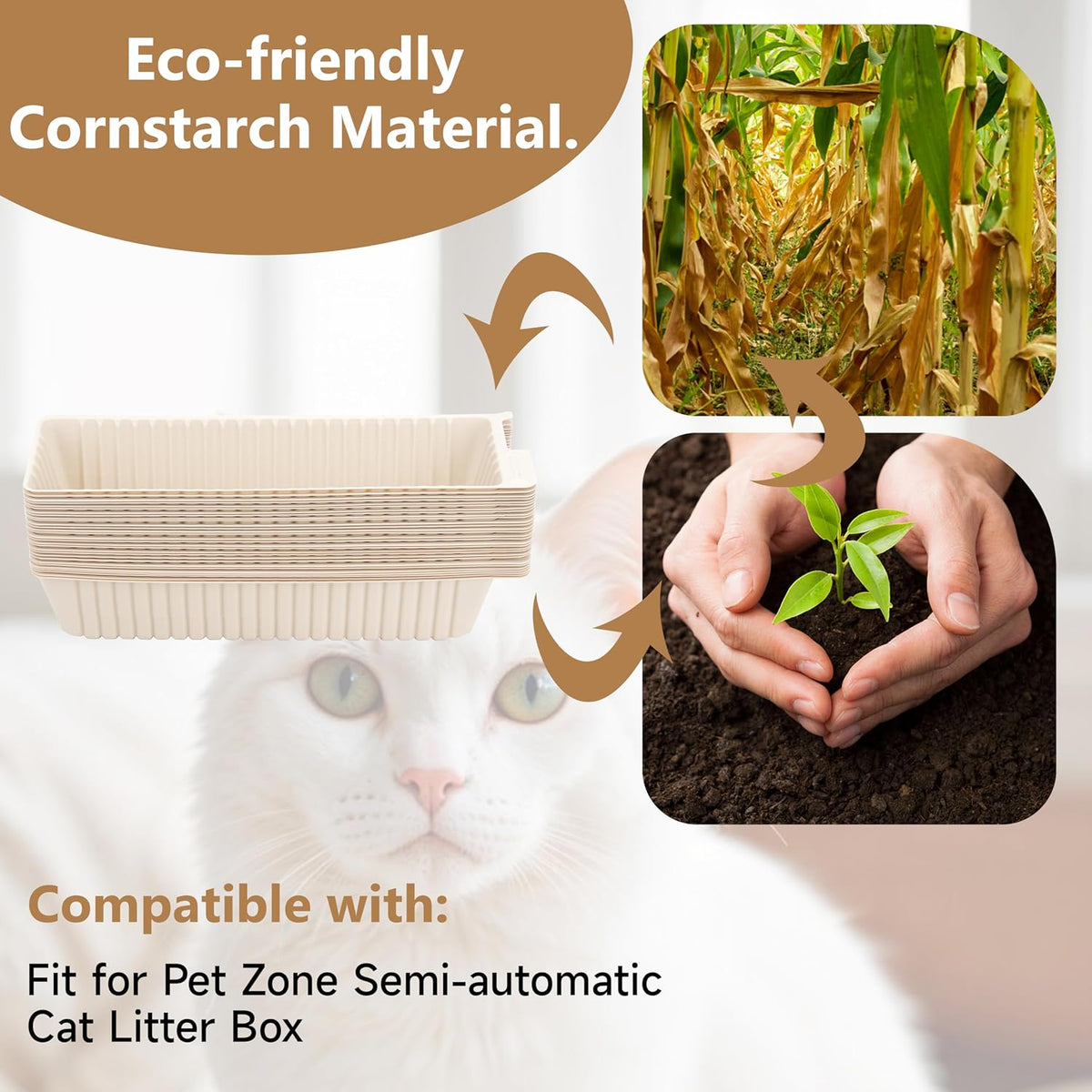 Detailed view of eco-friendly cornstarch material surface