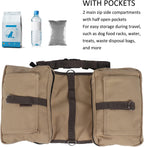 JOROBURO dog backpack for hiking packed with travel essentials like treats and water bowls