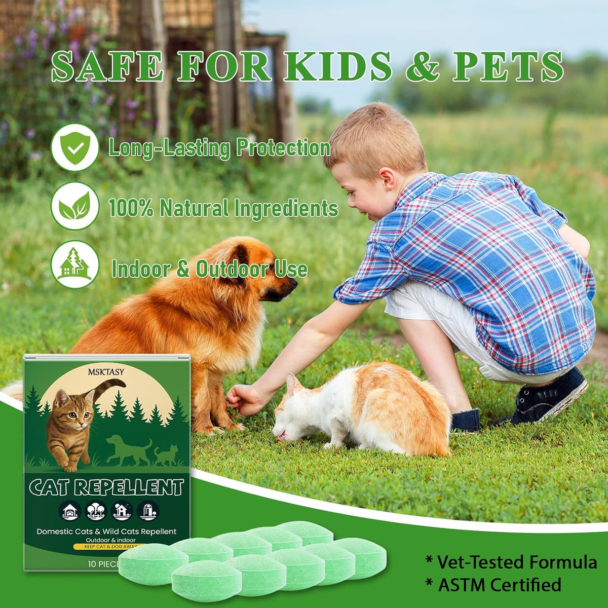 Yerbafi pet deterrent packaging showing natural ingredients