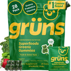 Gruns Adult Greens Gummies Sugar Free Multivitamin & Prebiotic Fiber, 28 ct - Image 1