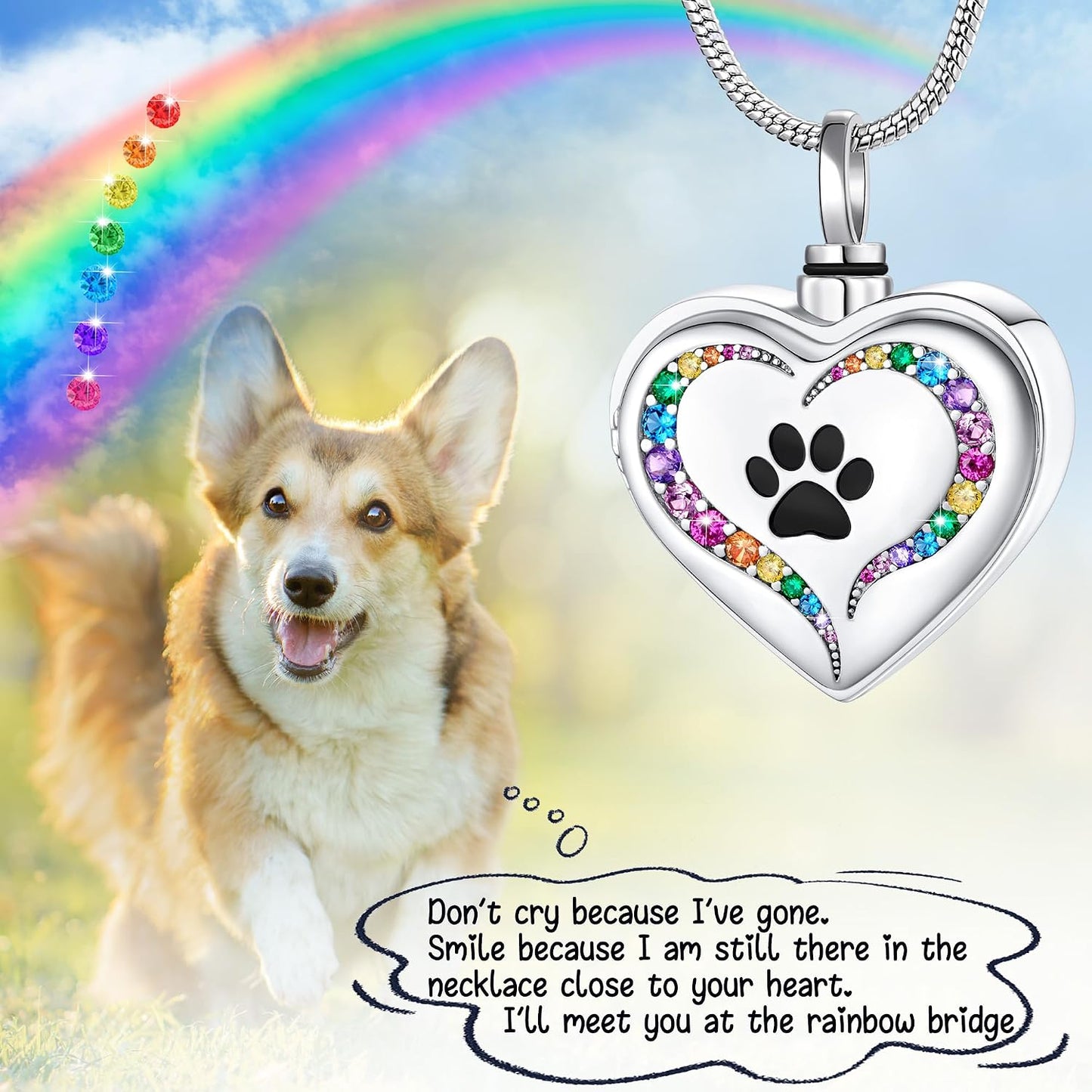 Stainless steel pet memorial locket for ashes