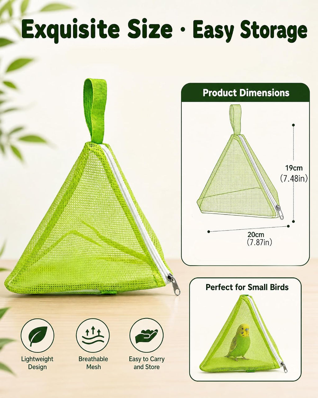 Mjeppludh parrot transport bag showing metal zipper closure