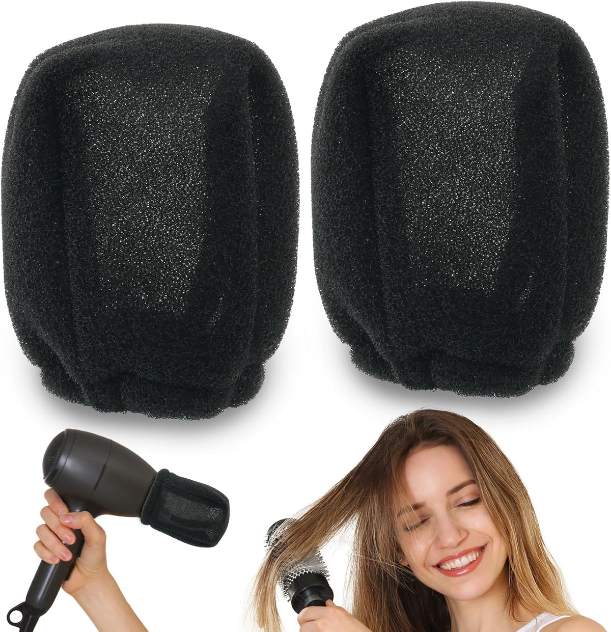 Tearom Travel Hair Diffuser Sock front view showing the flexible elastic opening for blow dryers.