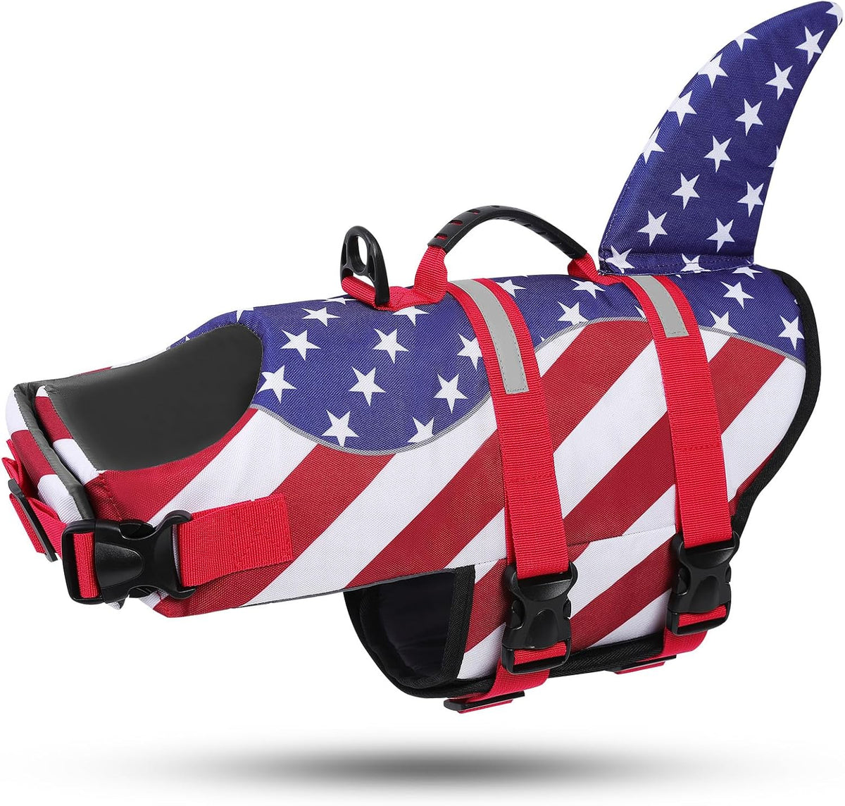 ASENKU Pet Safety Vest side view highlighting the shark fin