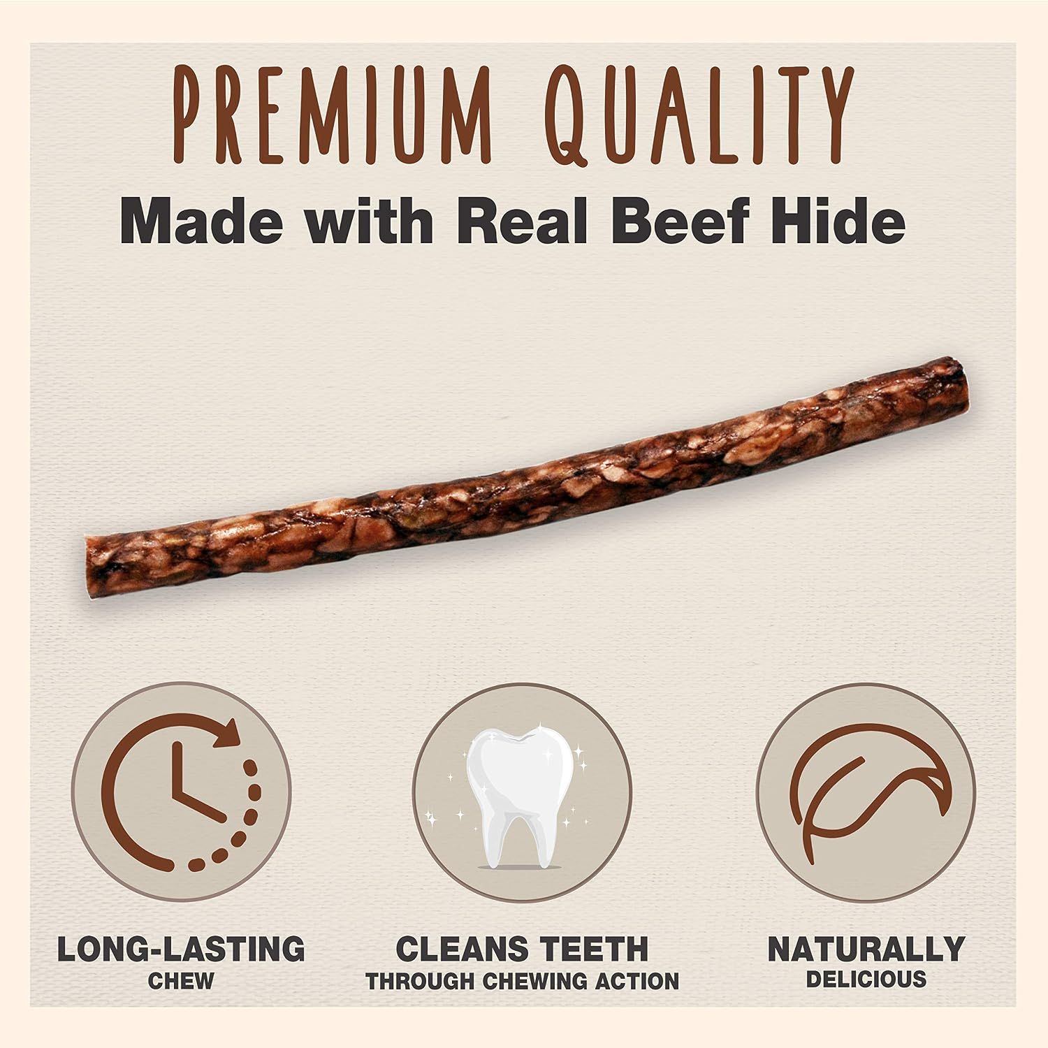 Cadet munchy beef hide sticks for adult pet oral hygiene