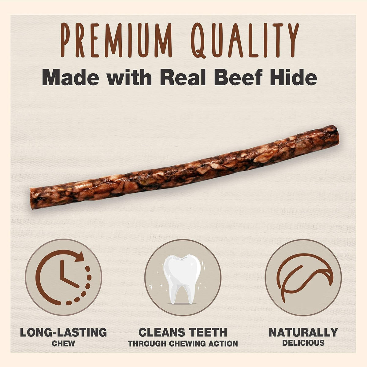 Cadet munchy beef hide sticks for adult pet oral hygiene