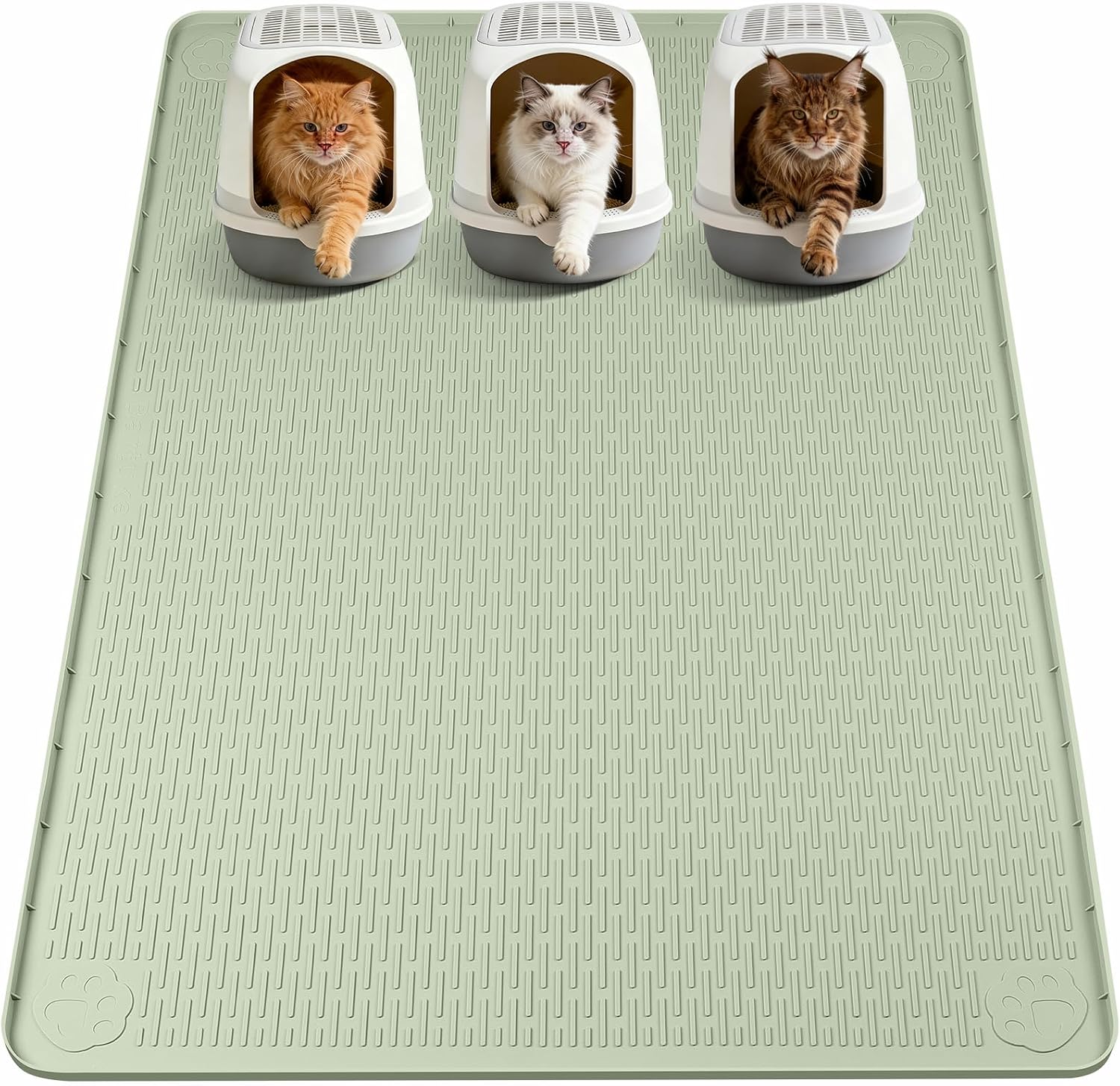 Cat Litter Mat, Extra Large 40" x 28" Silicone Mat Litter Trapping Mat for Scatter Control, Soft on Kitty Paws, Easy to Clean (Gray) - Image 13