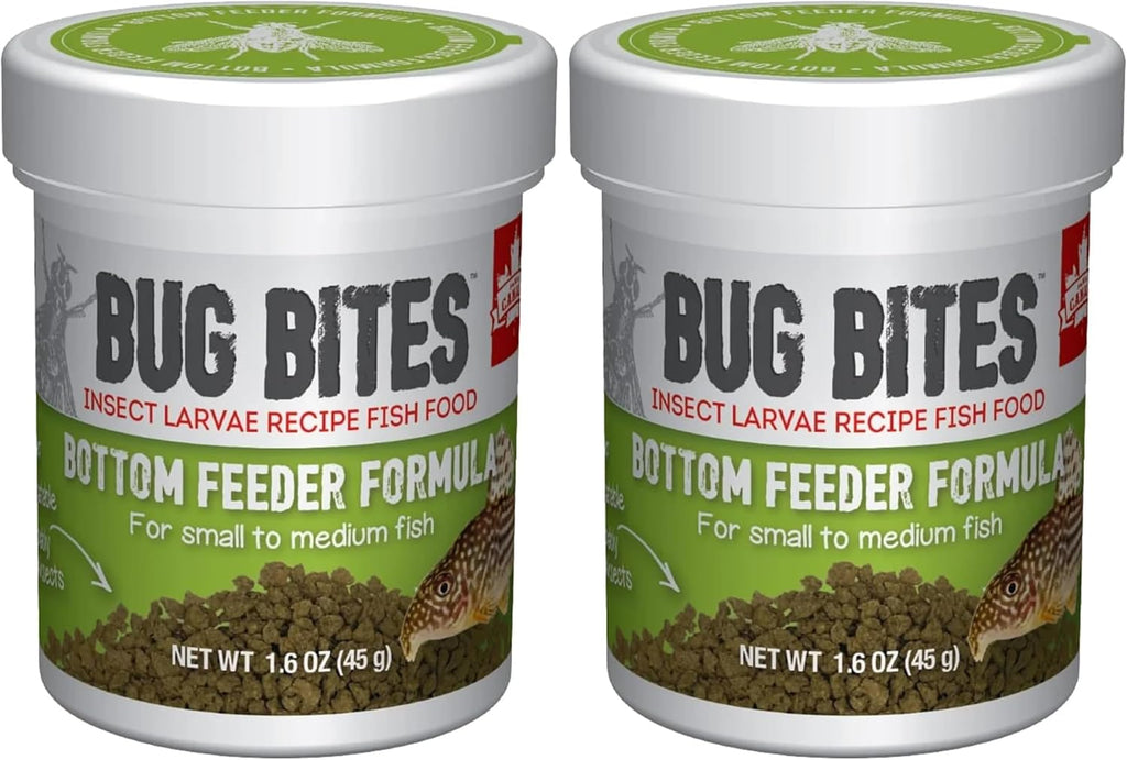 Fluval bug bites bottle displayed with feeding instructions
