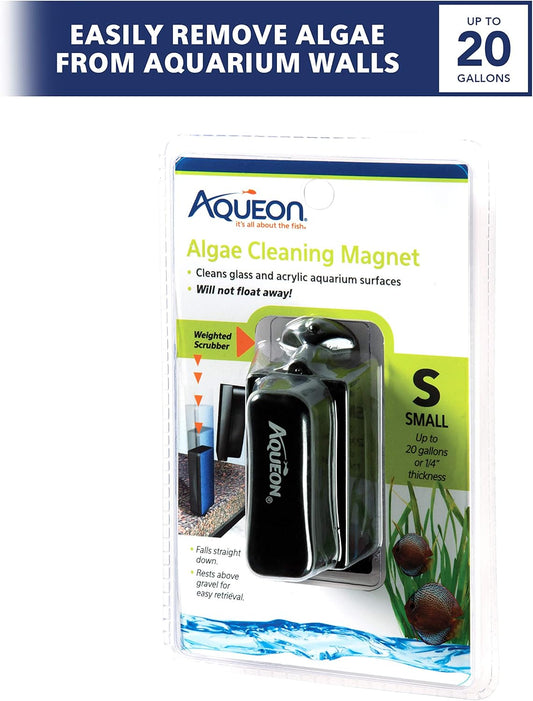 Aqueon Fish Tank Magnetic Glass Cleaner small size separated to show the inner weighted scrubbing pad.