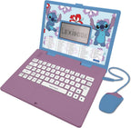 Lexibook Disney Stitch educational laptop front view showing screen and keyboard.