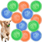 LECHONG 4-Pack Large Squeaky Dog Balls, 4.5" Rubber Spiky Dog Balls for Large Medium Aggressive Chewers Teeth Cleaning, Chew Toy for Training & Boredom Buster - Image 9