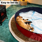 Artilife Portable Whelping Pool collapsed and folded for easy storage