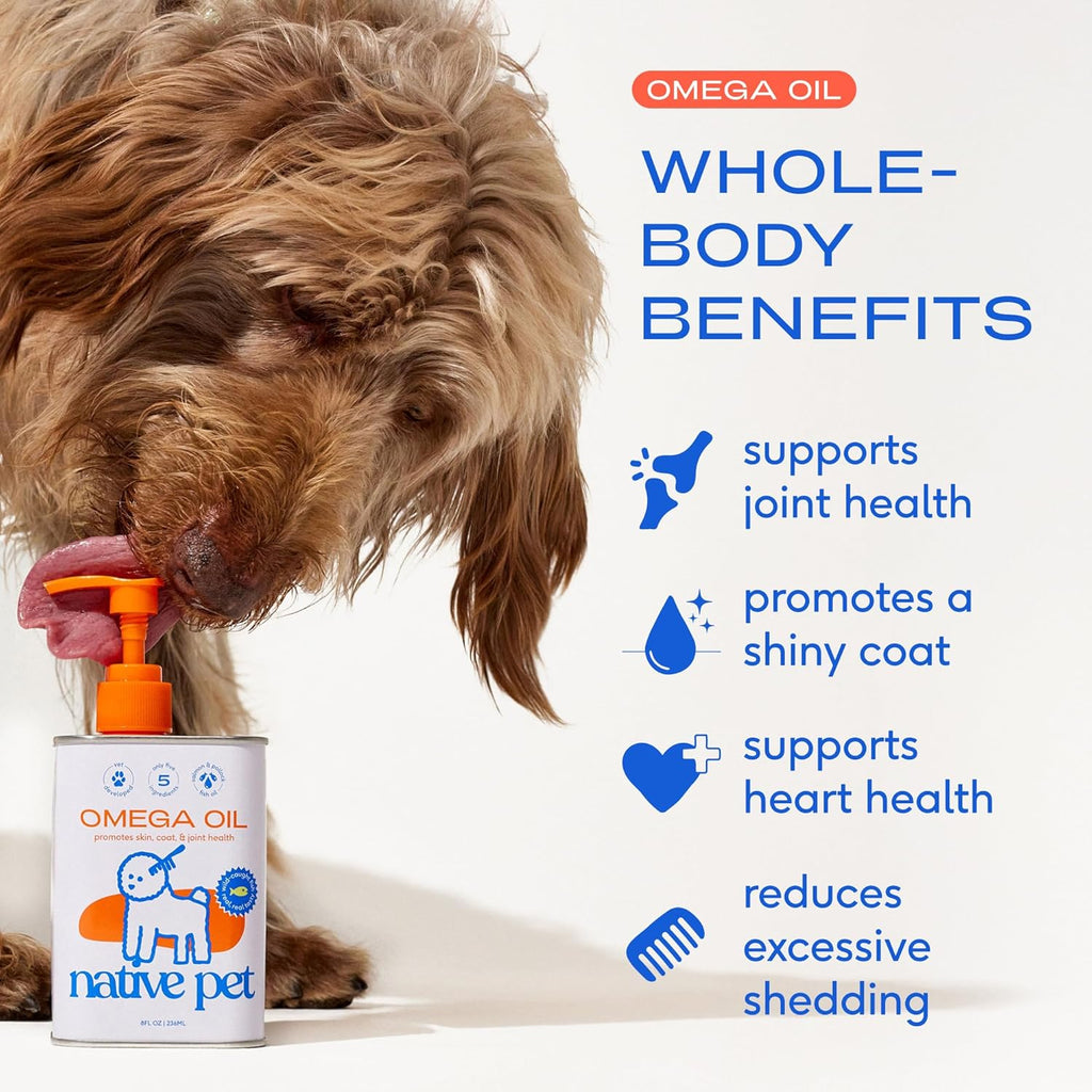 Native Pet wild Alaskan salmon oil liquid supplement pump bottle