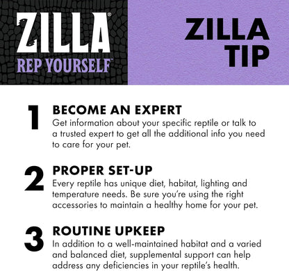 Zilla 8 ounce vitamin spray packaging for USA imported reptile supplies