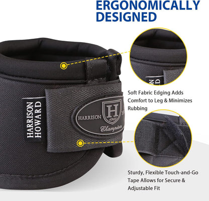 Harrison Howard equestrian hoof boots close up on the heavy duty rip stop fabric construction