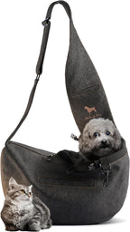 Noah & Paw Dog Sling Carrier for Small Dogs 5-18lb, Dog Sling for Small Dogs and Cats, Dog Carrier with Adjustable Padded Strap, Vegan Denim Lined with Fur, 3X Safety Features, Machine Washable - Image 11