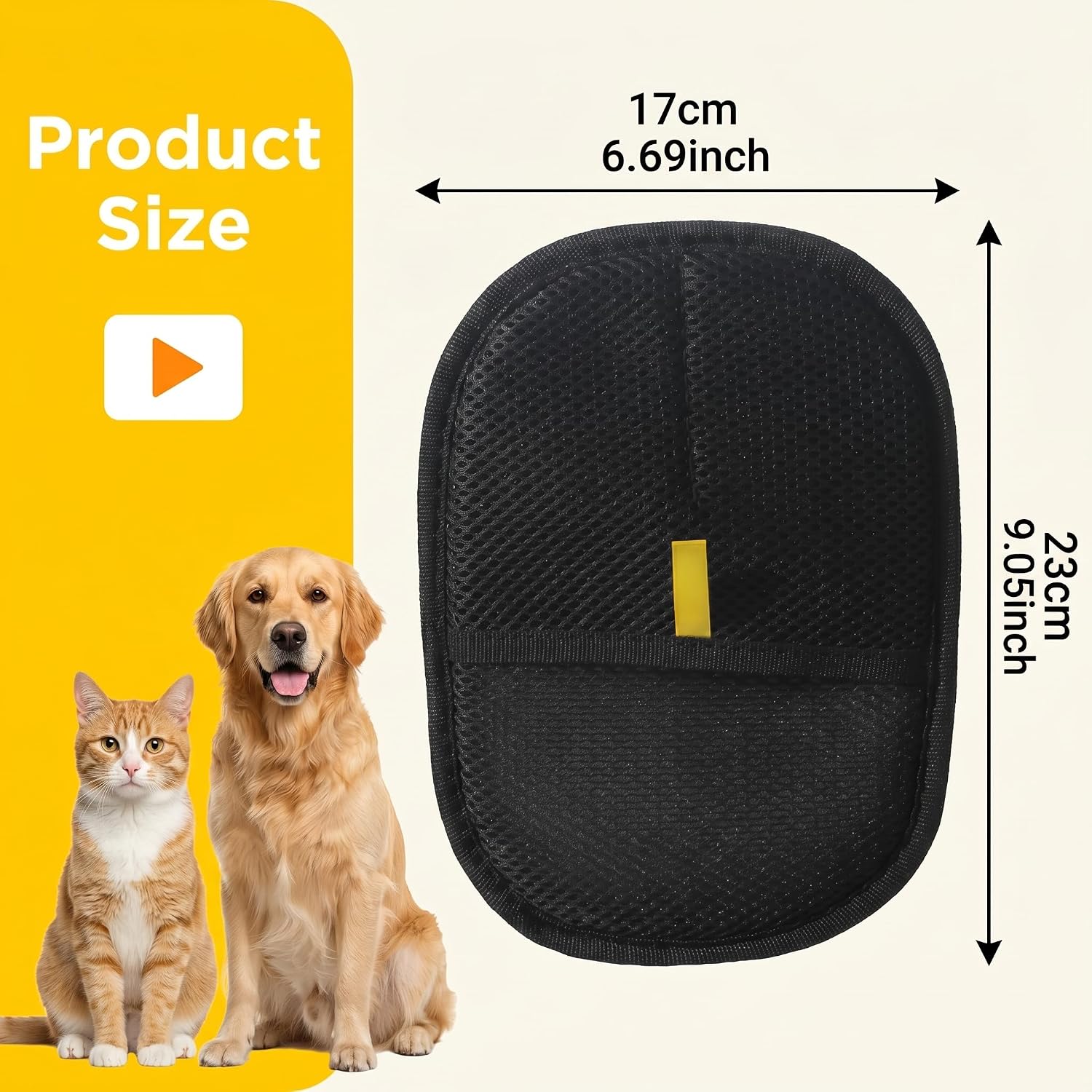 Washable electrostatic pet hair removal glove with included grooming accessories
