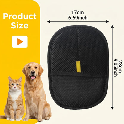 Washable electrostatic pet hair removal glove with included grooming accessories