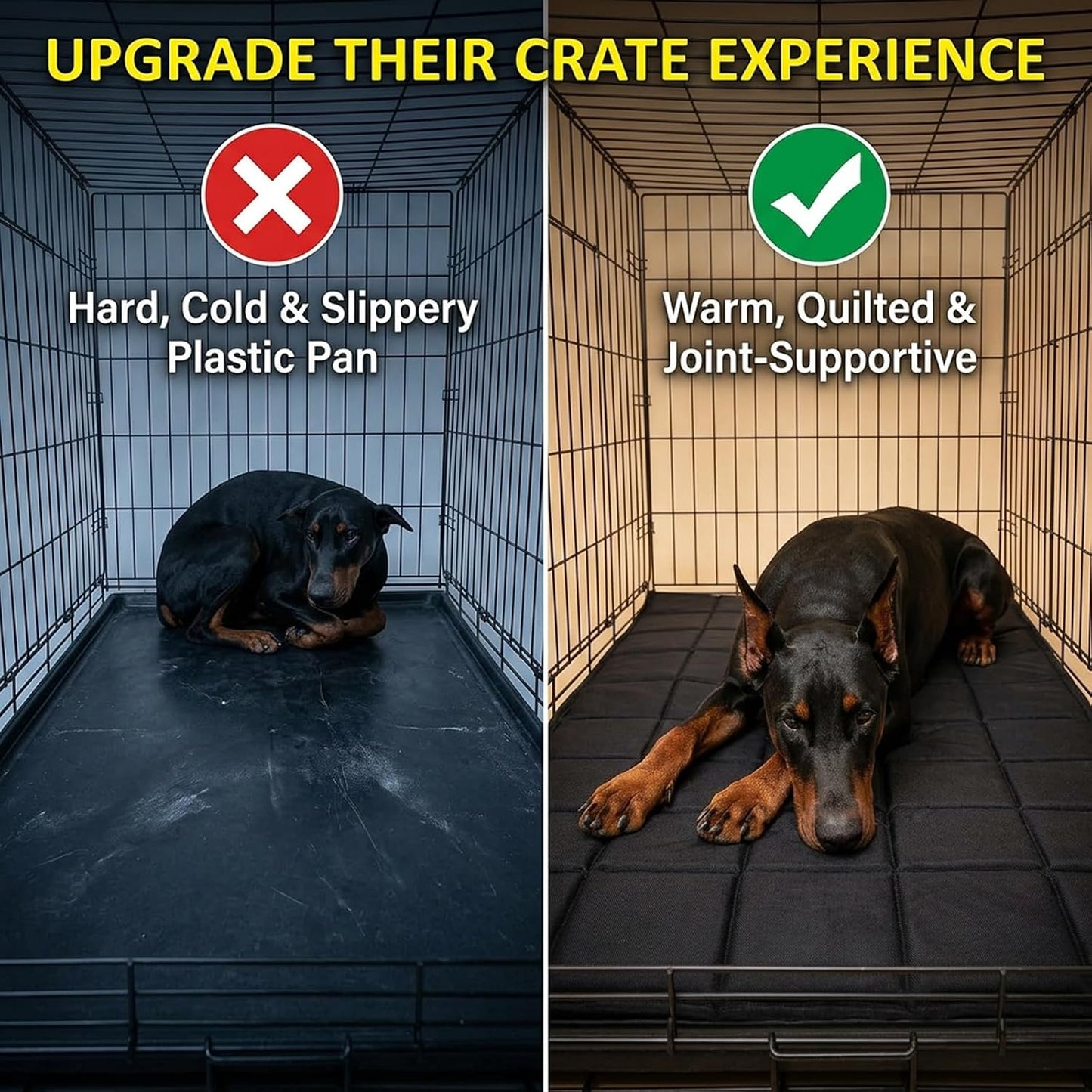 Waterproof surface detail of Drounphi black dog kennel mat
