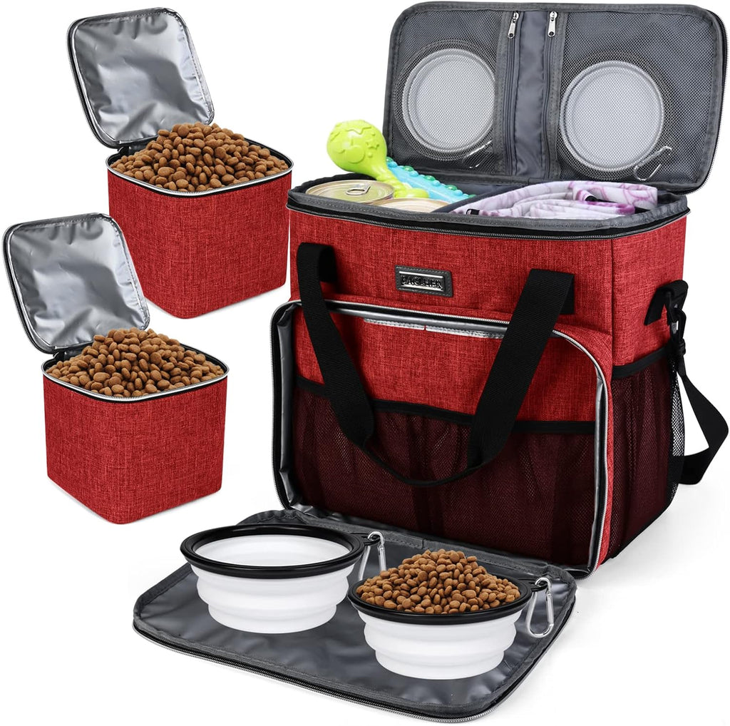 BAGLHER Dog Travel Bag, Pet Travel Bag (ALL Pet Travel Supplies), With 2 Pet Food Containers and 2 Collapsible Silicone Bowls; Essential Kits for Pet Travel Grey - Image 10