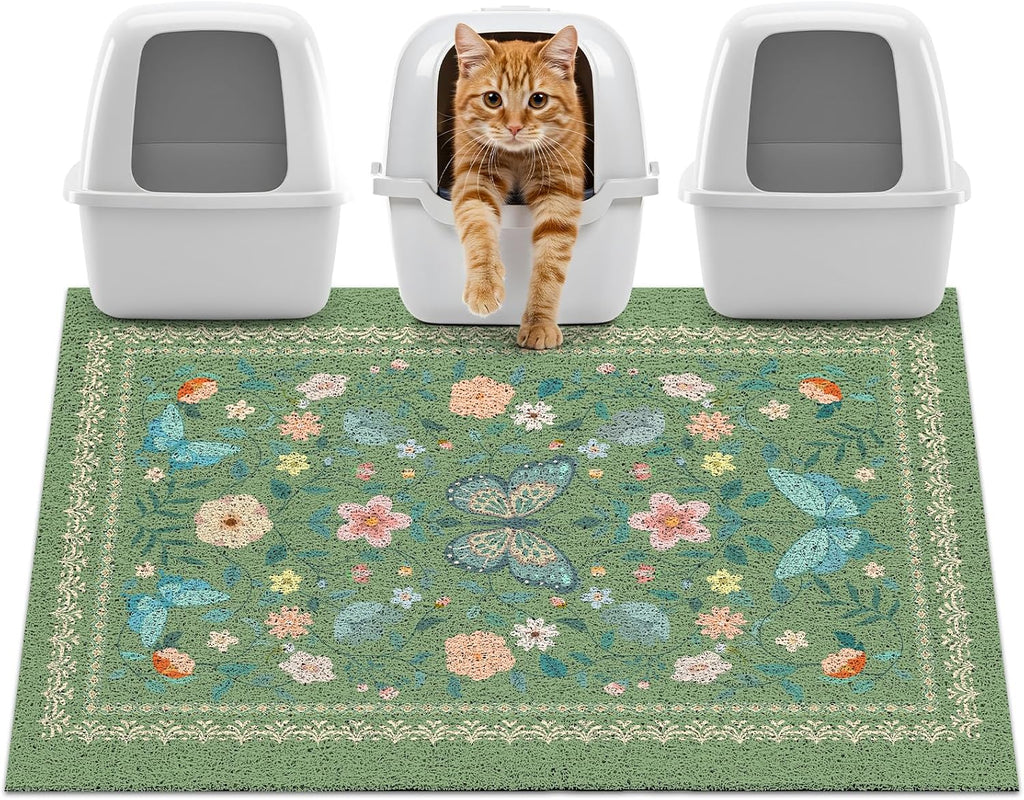 Unicorn Catcher Cat Litter Mat 24" x 15" Non-Slip Litter Box Mat Washable Litter Catcher Mat for Litter Box Indoor Food Mat Supplies Essentials, DarkSeaGreen - Image 11