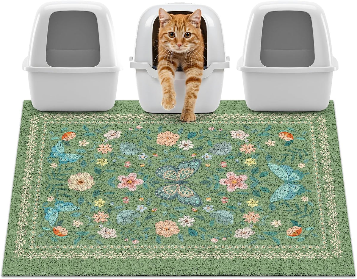 Unicorn Catcher Cat Litter Mat 24" x 15" Non-Slip Litter Box Mat Washable Litter Catcher Mat for Litter Box Indoor Food Mat Supplies Essentials, DarkSeaGreen - Image 11