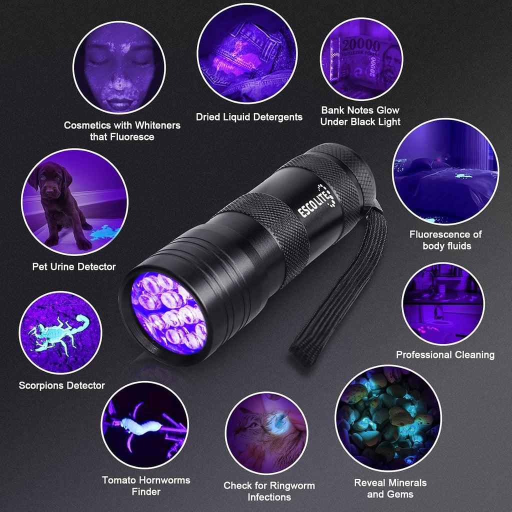 Escolite ultraviolet light kit displaying the water resistant design and textured anti slip grip