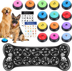 Dog Buttons for Communication,8Pcs 8 Color Talking Button Set with 30s Recordable Voice Pet Training Buzzers with 2 Mats & 2 Stickers, Talking Buttons for Dogs & Cats (Batteries Not Included) - Image 13