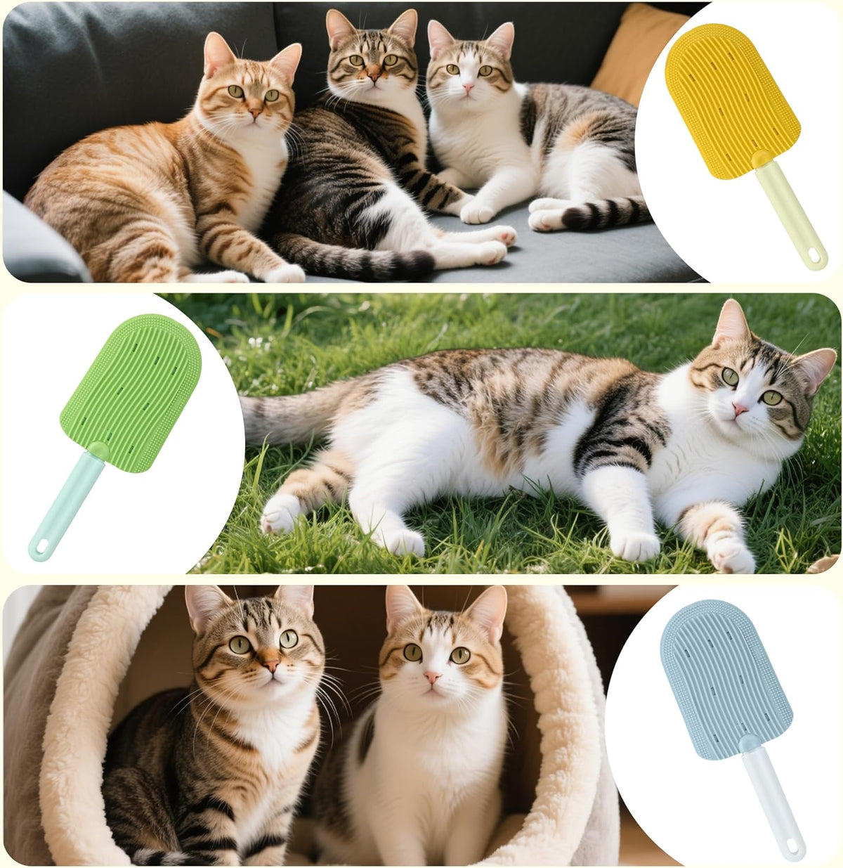 Close up of Civore cat tongue brush teeth texture
