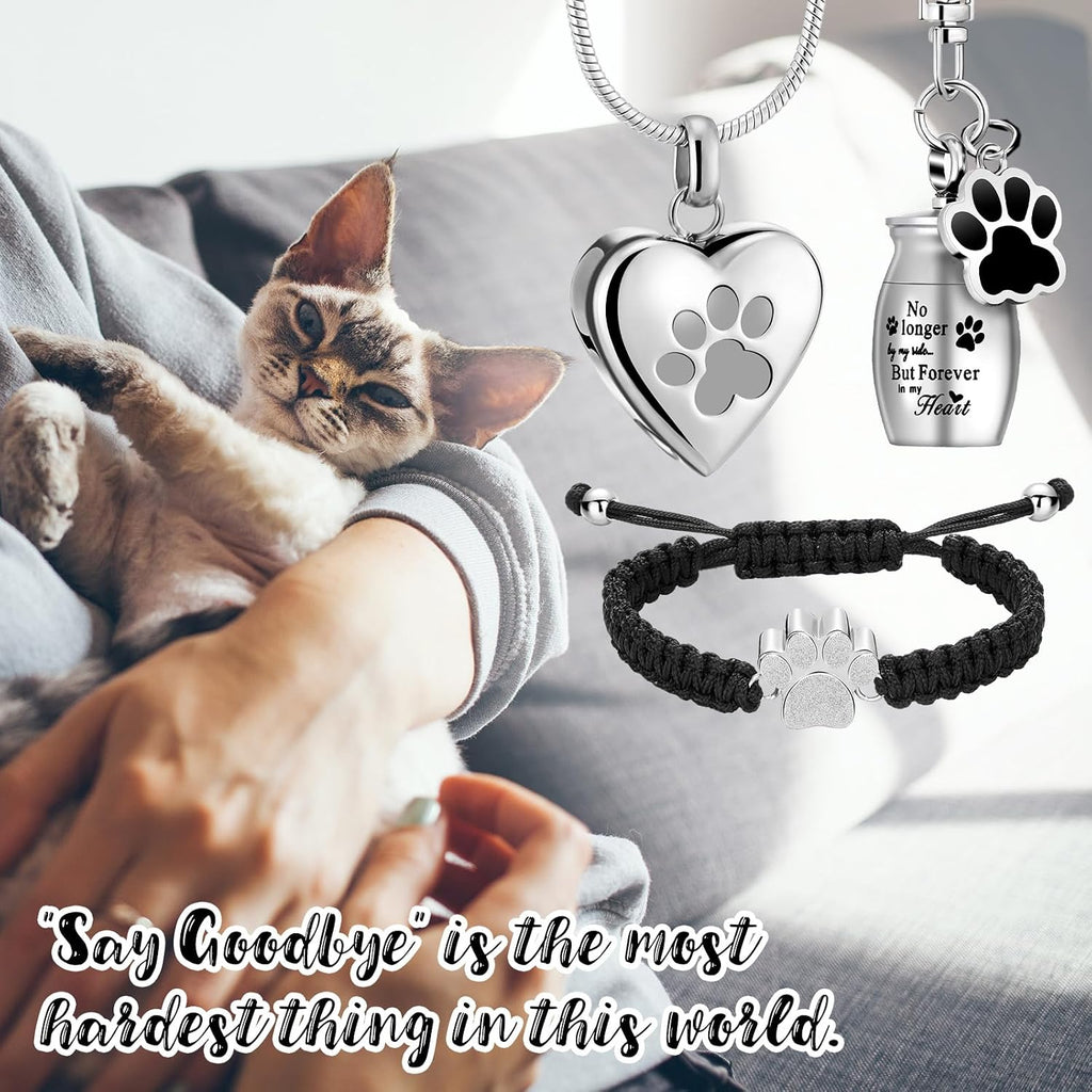 Complete pet cremation jewelry kit including filling funnel tools and black storage bag