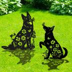 Durable metal cat burial marker remembrance gift for pet loss