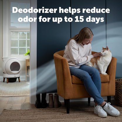 Authentic pet care essential oil deodorizer pods showing compact size and sleek design layout.