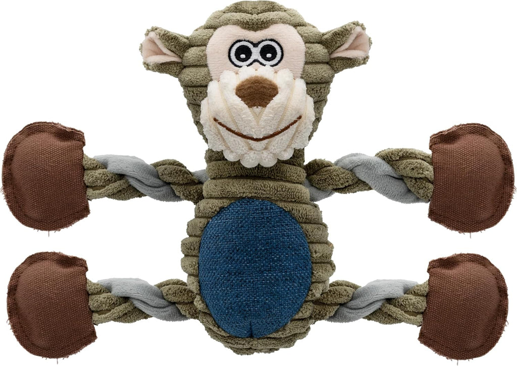 BUYPOW Funny Plush Dog Chew Toys, Squeaky Dog Toys, Interactive Tug of War Puppy Toys, Stuffed Dog Toys for Small, Medium and Large Dogs - Monkey - Image 9