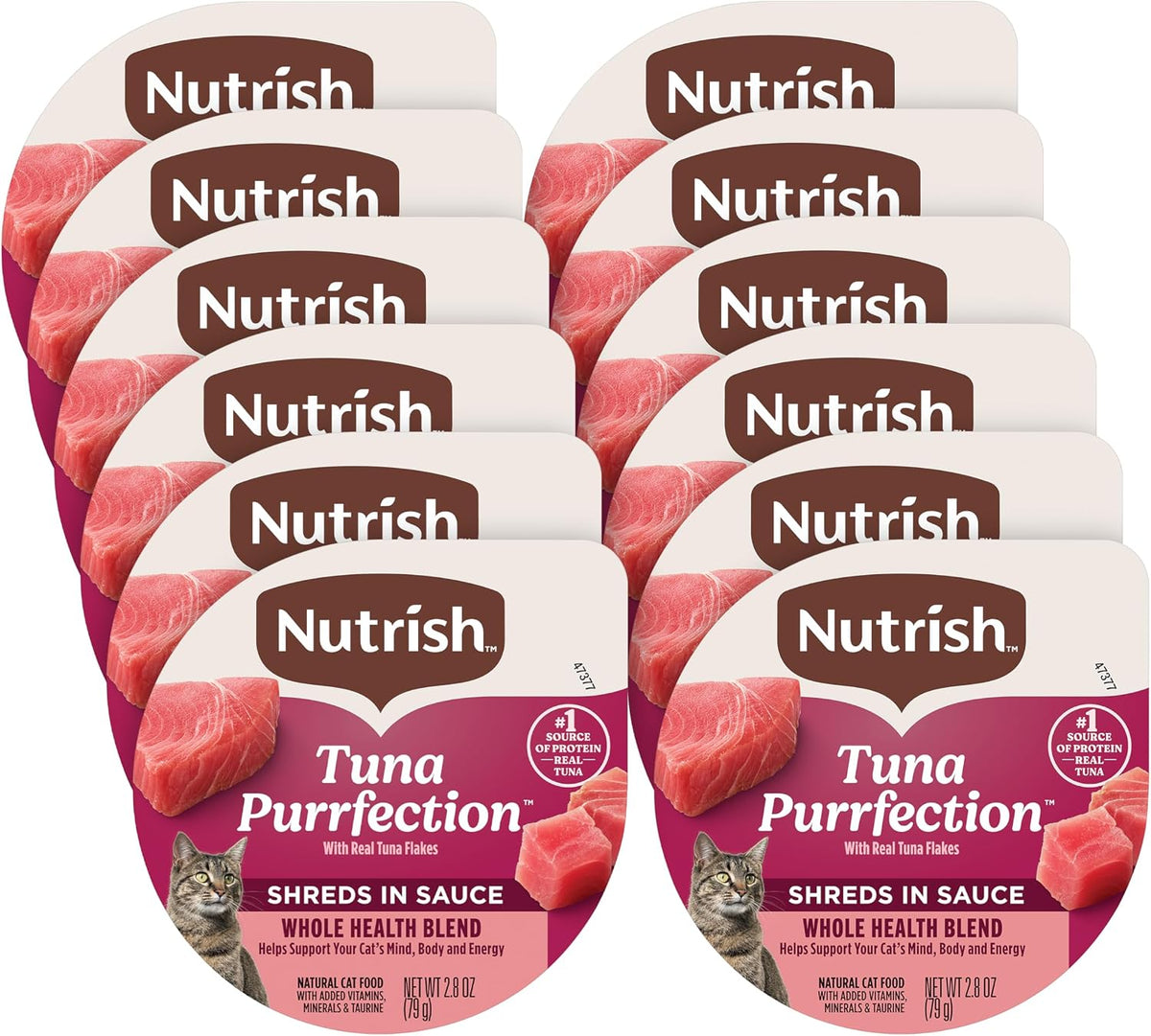 Nutrish Grain Free Ocean Lover's Whole Health Blend Variety Pack Wet Cat Food, 2.8 oz. Cup, 12 Count (Rachael Ray) - Image 15