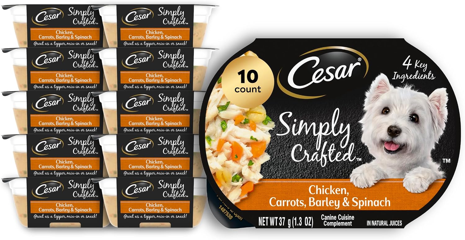 Cesar Simply Crafted Adult Wet Dog Food Toppers for Dry Food, Chicken, 1.3 oz Tubs, 24 Count - Image 15