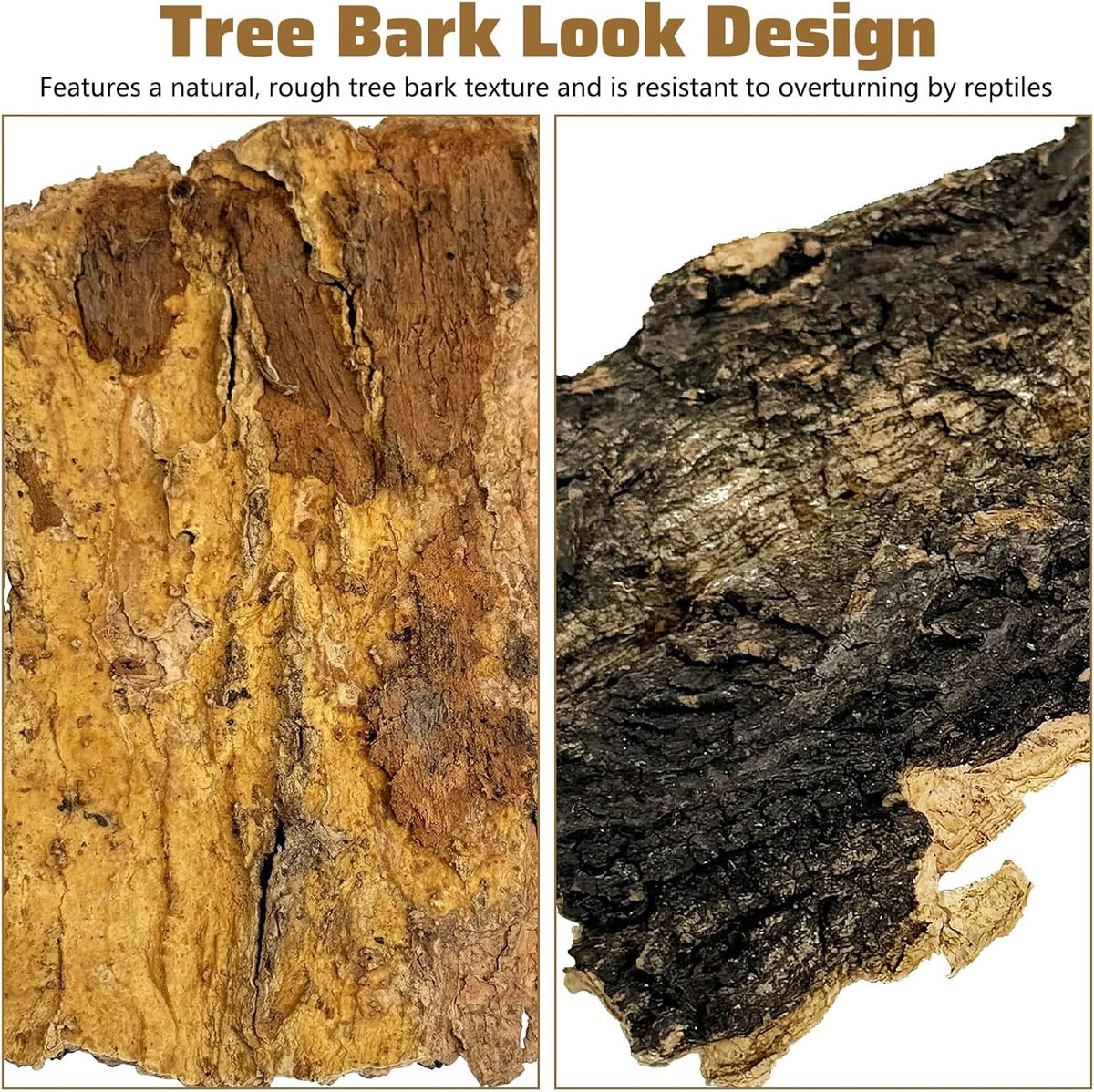 VCEPJH natural cork panels showing thickness and durability for climbing lizards.