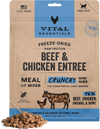 Vital Essentials Freeze Dried Cat Food, Raw Chicken Crunchy Mini Nibs | Complete Meal or Topper | 96% Chicken, Organs & Bone | Limited Ingredient, High Protein, Grain Free Dry Cat Food | 12 oz Bag - Image 13