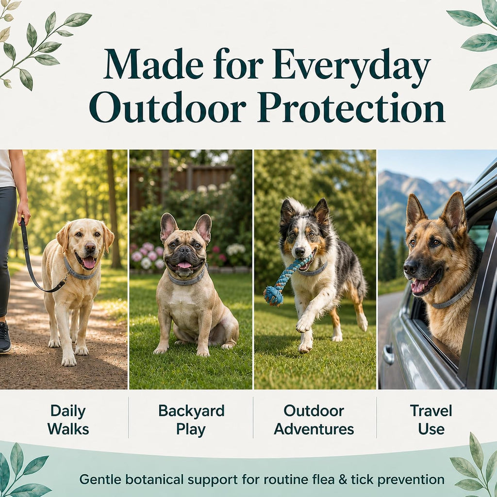Waterproof flea and tick collar for active dogs